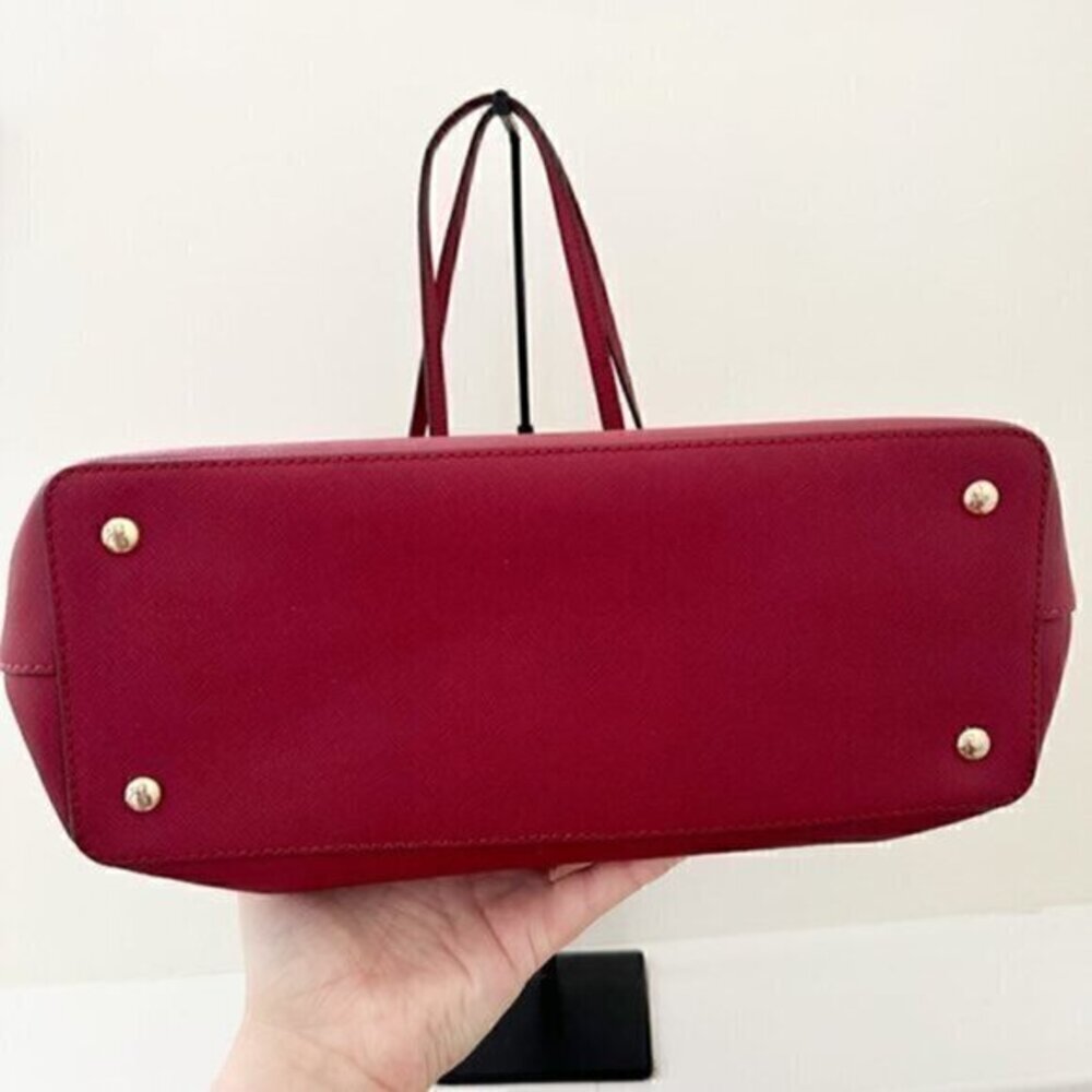 Michael Kors Jet Set Chain East West Top Zip Leather Tote Bag Red - Picture 5 of 12